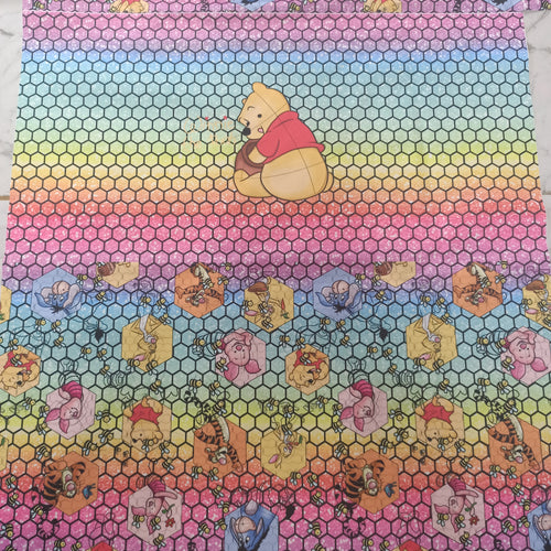 PUL nappy panel rainbow bear