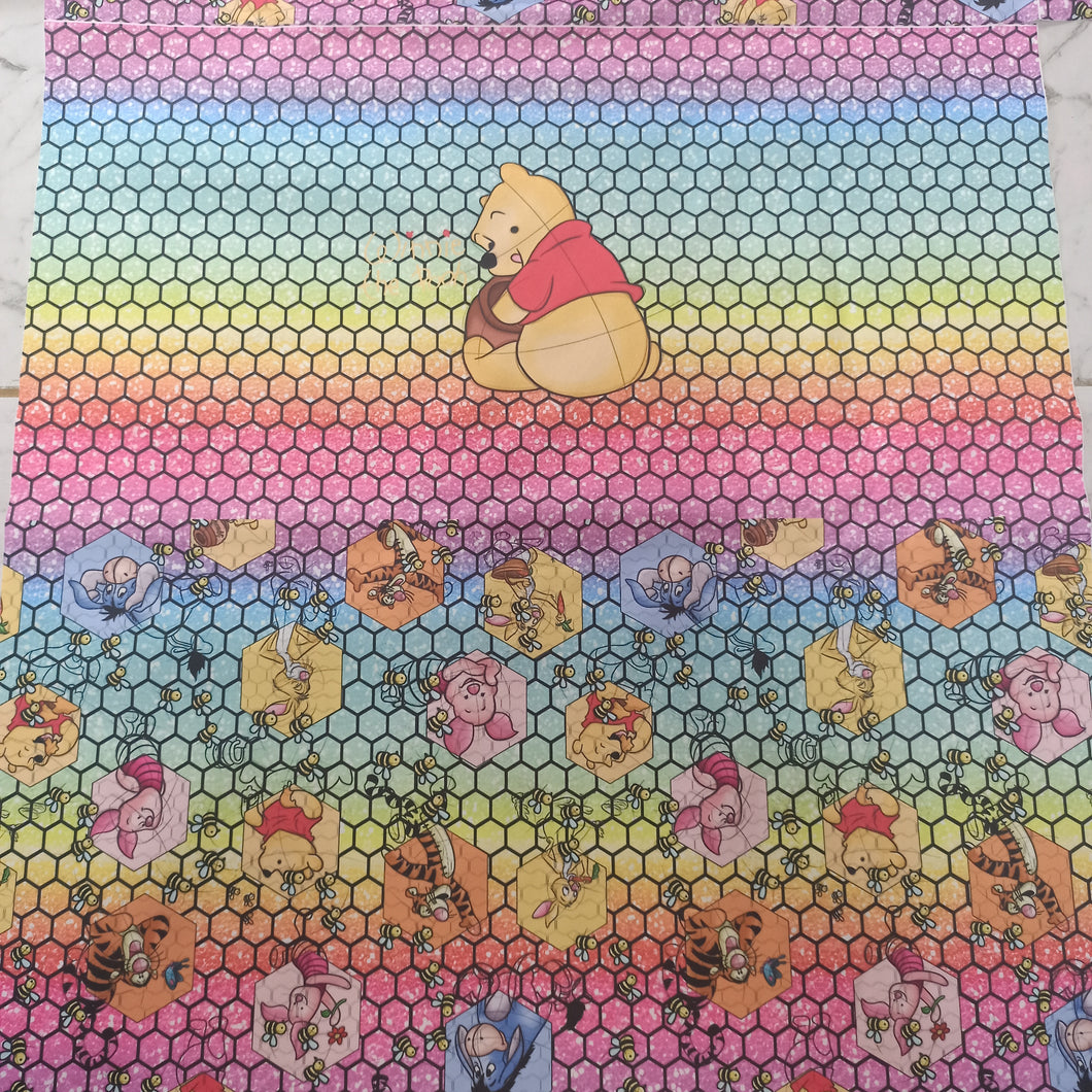 PUL nappy panel rainbow bear