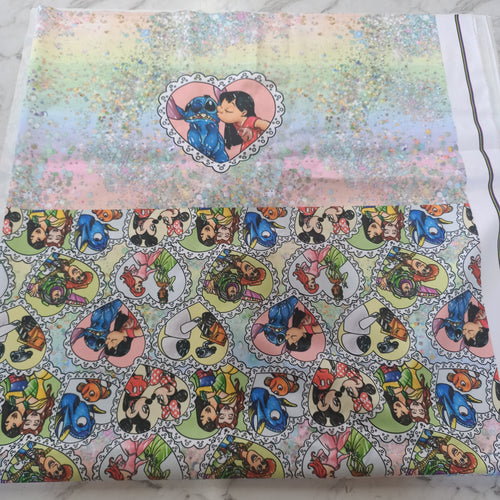 PUL nappy panel glitter friend